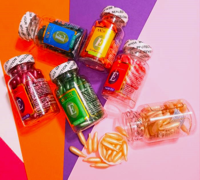 کپسول ویتامین E صورت