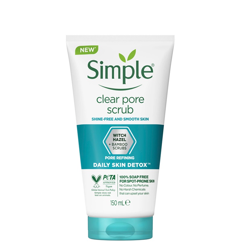 اسکراب صورت منافذ و سم زدای سیمپل مدل Clear Pore Detox حجم ۱۵۰ میل