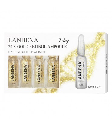کوکتل ۷ روزه طلای ۲۴k و رتینول ضد چین و چروک  لانبنا