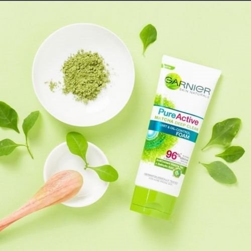 فوم شستشو صورت گارنیر مدل MATCHA DEEP حجم 100 میلی لیتر